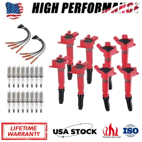 673-6301 CARBOLE Pack Ignition Coil Spark Plug Wire F150 F250