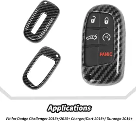 CCA2025082704 HTHE Car Key Fob Cover Carbon Dodge Challenger