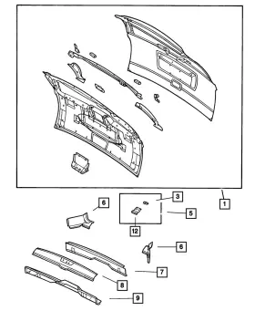5020043AA MOPAR Lift Gate Reinforcement Lower Front