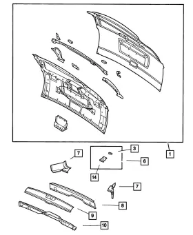 5020091AA MOPAR Lift Gate Reinforcement Lower