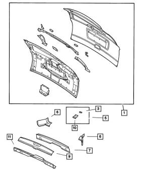 5109112AB MOPAR Lift Gate Panel