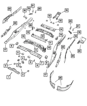 68064290AA MOPAR Bulkhead Center Extension Reinforcement