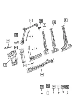 68537238AB MOPAR Sport Bar Right Wrangler