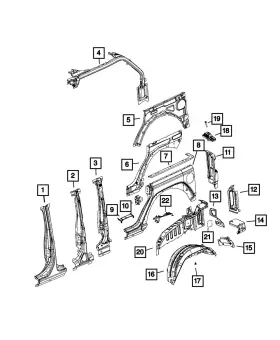 68564878AA MOPAR Sport Bar Right Wrangler