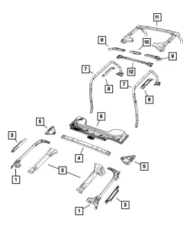 6MM69DX9AA MOPAR Sport Bar Cover Left