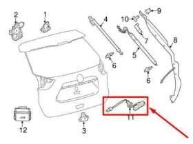 25380-4BA1A NISSAN Liftgate Trunk Opener Switch Rogue #2