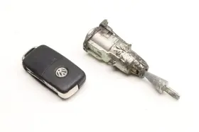 1Q0800375BA VOLKSWAGEN Eos Lock Switch Cylinder Set Key Vw #3