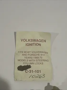 143.905.8551 VW Ignition Switch Lock Cylinder Keys Porsche #2