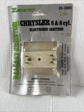 20-3005 ZENITH Ballast Resistor Prong Ignition Chrysler