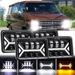 4x For 1978-1991 Chevrolet G10 G20 G30 4x6'' Led Headlights Hi/lo Beam Halo Drl. Fixed Price $79.99.
