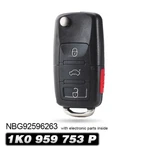 Keyless Remote Key Fob For Vw Volkswagen Rabbit Jetta Cc Gti Golf 1k0 959 753 P. Fixed Price $15.87.