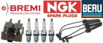 Bremi Ignition Coil + Beru Wire Set Of 4 Ngk Spark Plug. Fixed Price $147.74.