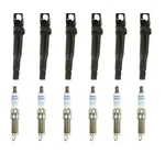 Set Of 6 Eldor Iginition Coils + Bosch Platinum Spark Plugs For Bmw 640i. Fixed Price $209.95.