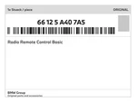 Genuine Bmw Radio Remote Control Basic 66-12-5-a40-7a5 New. Fixed Price $385.12.
