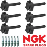 Set Of 6 Ignition Coil & Ngk Spark Plug For 1998-1999 Isuzu Trooper Rodeo Uf245. Fixed Price $121.53.