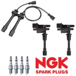 2 Ignition Coil + Wireset 4 Ngk Spark Plug For 01-03 Mazda Protege 2.0l L4. Fixed Price $89.45.