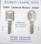Gm Keys B48-a B49-b Nos Nickel Key Set Cadillac Chevy Oldsmobile Pontiac Buick. Fixed Price $30.00.