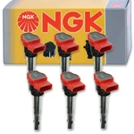 6 Pcs Ngk Ignition Coil For 2008-2010 Audi A5 Quattro 3.2l V6 - Spark Plug Dv. Fixed Price $186.14.