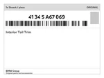 Genuine Bmw Interior Tail Trim 41-34-5-a67-069 New. Fixed Price $331.13.