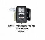 Oem Acura Mdx Rdx Smart Keyless Proximity Remote Fob Transmitter 72147-tz5-a01. Fixed Price $42.86.