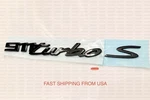 Porsche 992 911 Turbo S Gloss Black Rear Emblems. Fixed Price $148.00.