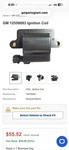 Genuine Ac Delco Gm 12558693 Ignition Coil. Fixed Price $30.00.