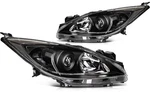 Black Housing Headlights Assembly Left + Right For 2010-2013 Mazda 3 (5-speed). Fixed Price $105.92.