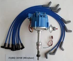 Ford 351w (windsor) Blue Hei Distributor + 8mm Spiral Core Spark Plug Wires Usa. Fixed Price $137.95.