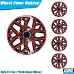 17in Black Matte & Red Lacquer Wheel Covers Hub Caps For R17 Auto Tire Steel. Fixed Price $58.99.