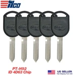 5x Ilco Transponder Key For Ford H92-pt Texas Id 4d63 80 Bit Chip. Fixed Price $63.95.