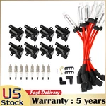 8x Square Ignition Coils & Spark Plug Wire Kit For Gm Chevy Gmc 4.3 4.8 5.3 6.0l. Fixed Price $103.52.