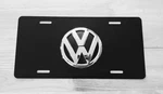 For Volkswagen - Black Aluminum License Plate-chrome. Fixed Price $25.00.