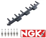 Ignition Coil + Ngk Spark Plugs For Jeep Grand Cherokee Wrangler Tj 4.0l L6. Fixed Price $114.77.