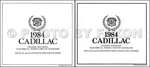 1984 Cadillac Deville And Fleetwood Gas Wiring Diagram Set Color Electrical. Fixed Price $26.95.