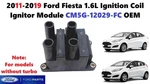2011-2019 Ford Fiesta 1.6l Ignition Coil Ignitor Module Cm5g-12029-fc. Fixed Price $30.00.
