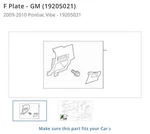 New Gm 19205021 Plate,instrument Panel Accessory Lower Trim *gray 09-10 Vibe. Fixed Price $75.00.