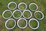 Lot Of 10 Vintage Stainless Beauty Rings Gm 15" Rally Wheels Set 4 Trim Rims. Fixed Price $229.00.